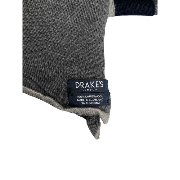 𝅺drake’s of London 100% Lambswool Striped Scarf - Picture 2 of 9